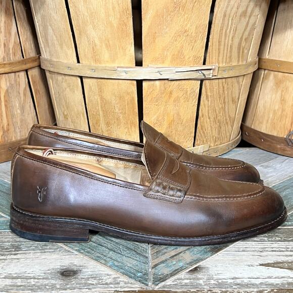 The Frye Company James 80195 Brown Leather Slip-On Penny Loafers Mens Size 11 main image 13